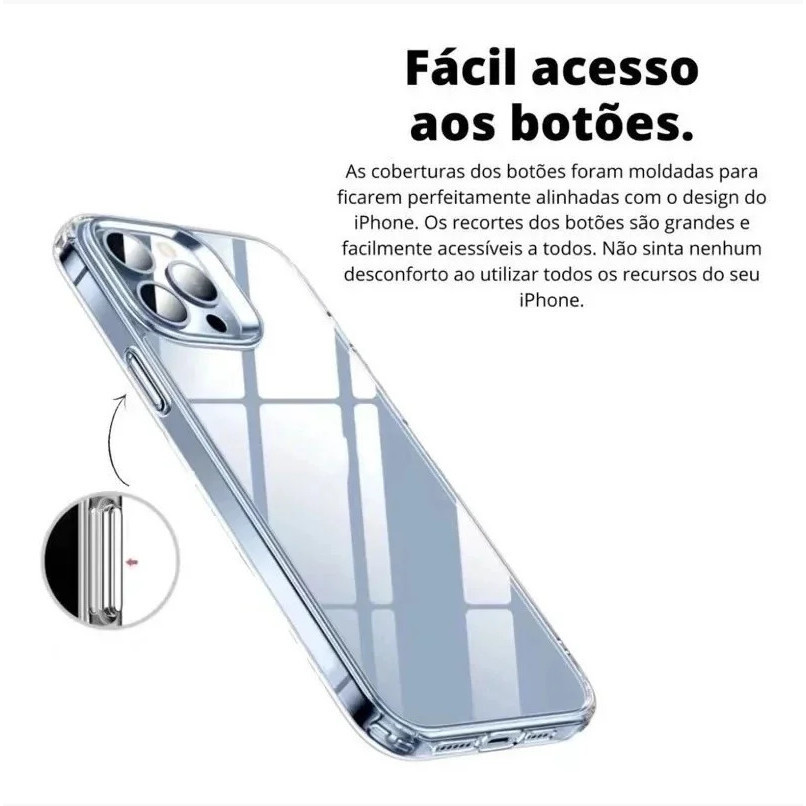 Capa Tpu Anti-Impacto Para iPhone X XS 6 7 11 12 13 14 15 16 17 Pro Max - Linha Premium — imagem 2 de 2