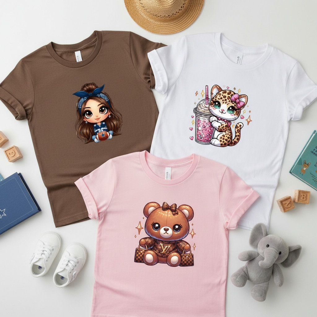 Kit 3 Camisetas Menina Infantil Alta Qualidade Algodão