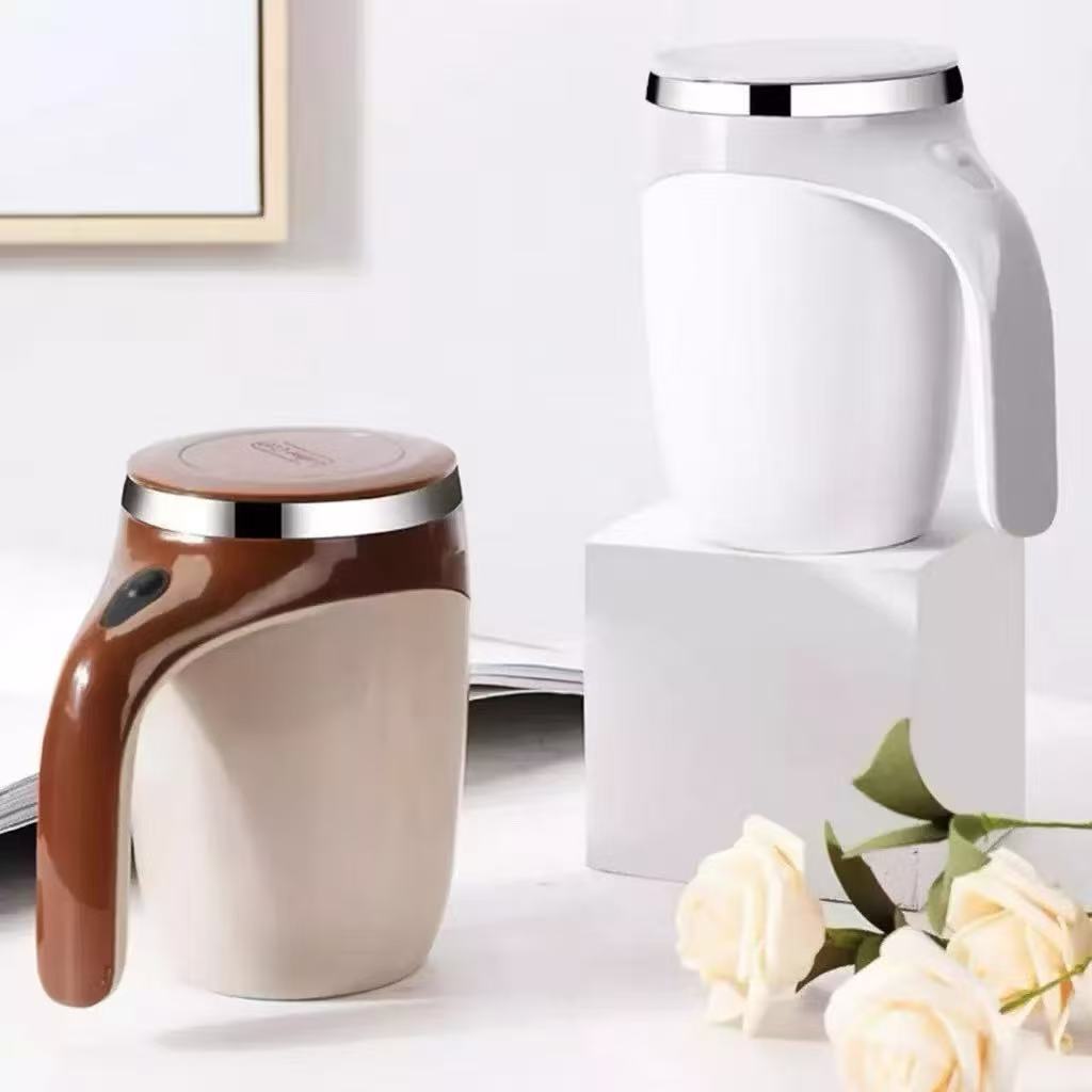 Caneca Misturadora Automática Elétrica Inox Recarregável USB Mixer de Café 380ml Térmica com Tampa