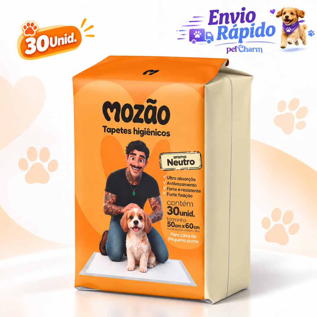 Tapete Higiênico Para Cachorro 60x50 com 30Unid Sanitário Higienico Pet Mozão Pet