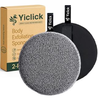 Esfoliante corporal Yiclick (embalagem com 2 unidades), esfoliante para o corpo, esponja esfoliante para o banho, bucha 