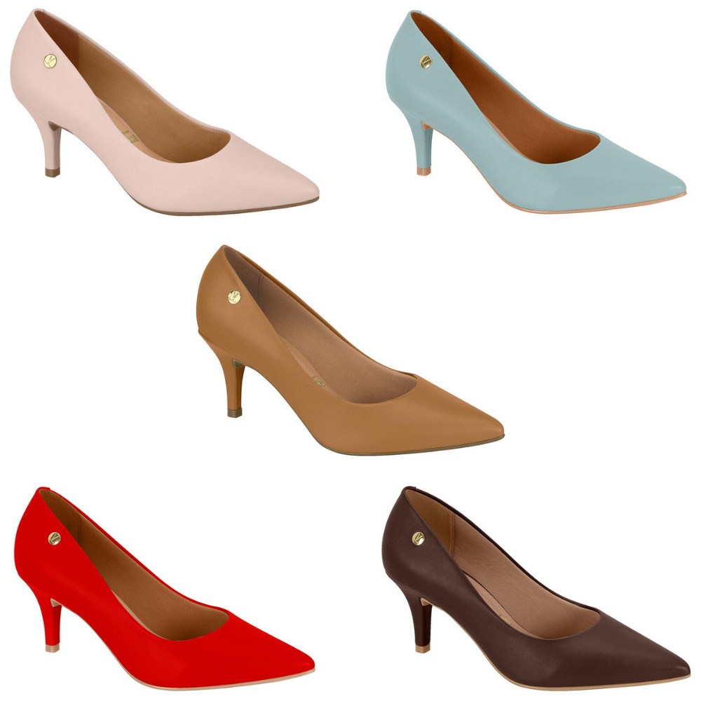 Scarpin Feminino Vizzano Salto Baixo Fino Macio Original