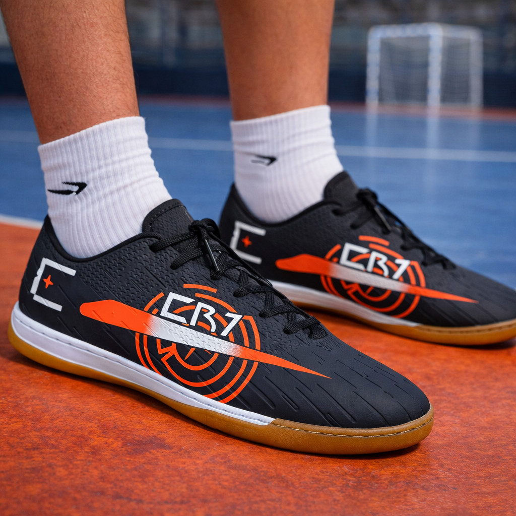 Chuteira Masculina Futsal Quadra Salão Leve Macia Confortável Futebol Sintético