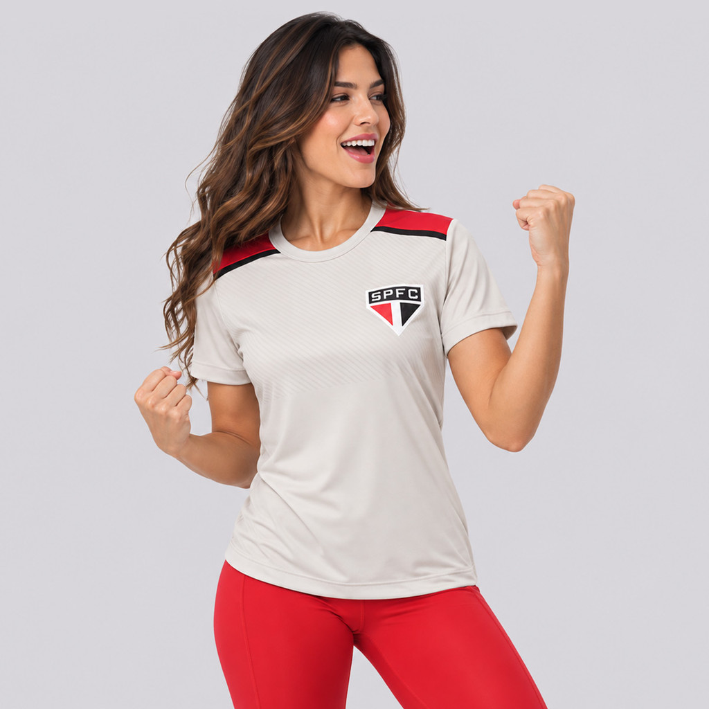 Camisa São Paulo Áureo Feminina Off White — imagem 2 de 2