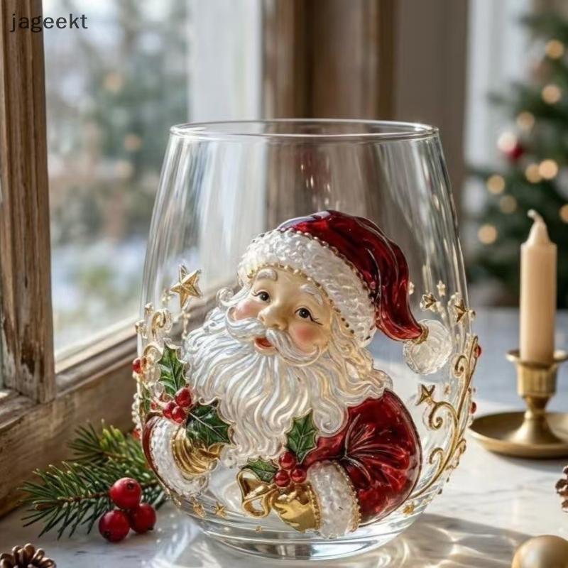 [jageekt] Copos De Vinho De Natal 3D Brilhantes À Prova De Chumbo Elegantes Para Decoração De Mesa De Banquete De Casame