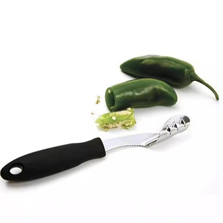 Removedor de caroços de pimentão em aço inoxidável para uso doméstico, removedor de sementes de pimentão verde, utensíli