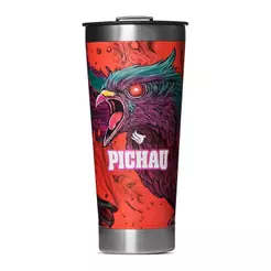 Copo Termico Pichau Original, 600ml, Vermelho e Verde, PG-HHR100-RG02