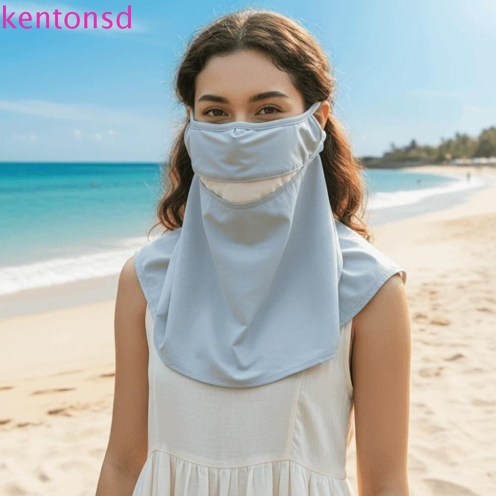 Máscara Protetora Solar KENTONSD Com Xale , Proteção Elástica De Seda Gelada , Cor Sólida