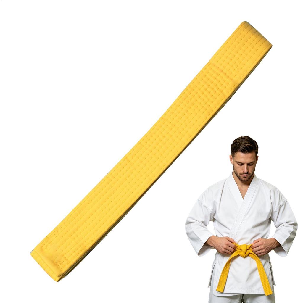 Cinto Judo 94in Amarelo Adolescente Karate Cintura Classificação Cinta Antiderrapante Judô Para Treinamento Movimento