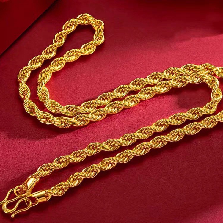 Bangladesh ouro masculino areia ouro dragão cabeça torção corrente simulação ouro dominador cor ouro colar equipamento d