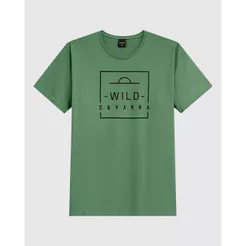 Camiseta Masculina Estampa Lettering Frontal Em Malha Algodão