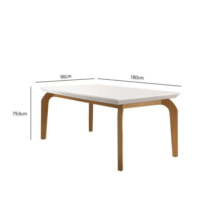 Mesa de Jantar 6 Lugares Tampo em MDF Dublin Marrom/Off White/Imbuia Off White/Imbuia · foto 2