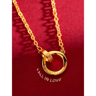 Colar feminino Mobius interligado vietnã areia ouro simulação ouro não-desbotamento presente para namorada na moda