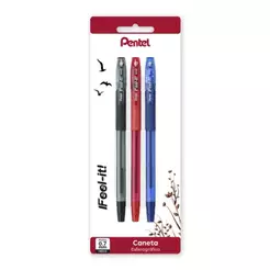 Caneta esferográfica iFeel-It 0.7 AZ/PT/VM com 3 unidades SM/BX487 Pentel