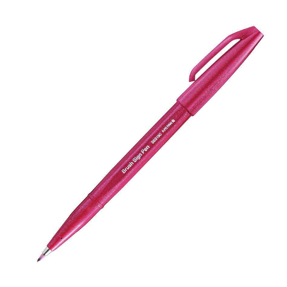 Caneta hidrográfica Brush Sign Pen Bordô Pentel