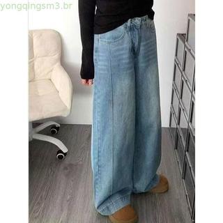 Americano High Street Jeans feminino 2026 primavera verão novo estilo solto perna larga calças de perna reta All-Match m