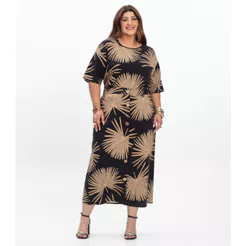 Saia Super Midi Feminina Plus Size Secret Glam Preto