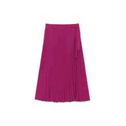 Saia Midi Plissada Feminina Marialícia Rosa