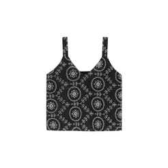 Regata Feminina Laise Floral Marialícia Preto