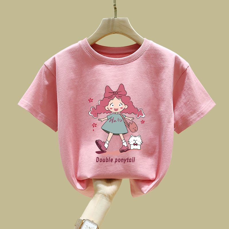 Verão Algodão Meninas Camiseta De Manga Curta Topo 2025 Anos Estilo Ocidental Crianças Meia Roupas Infantis 20220261008