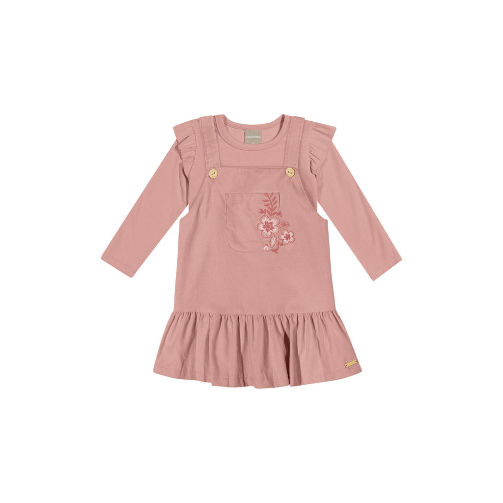 Conjunto Infantil Menina Vestido Floral Colorittá Rosa · foto 2