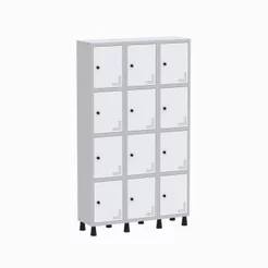 Armário Locker Guarda Volume Aço Light 12 Portas 103,5x179,5cm Cinza e Branco Cinza/Branco