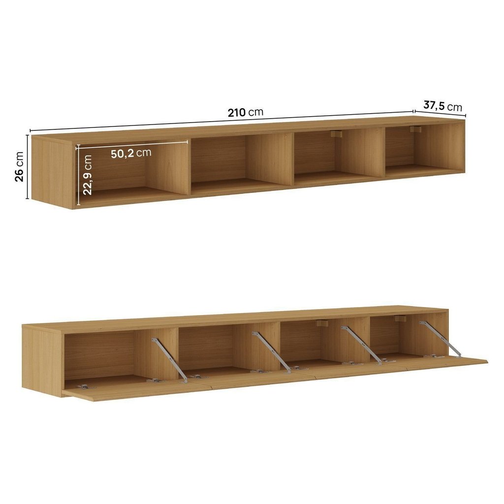 Rack Suspenso para TV até 75 Polegadas Planejado 210cm Aruá CabeCasa MadeiraOriginals Marrom Jatobá Jatoba · foto 2
