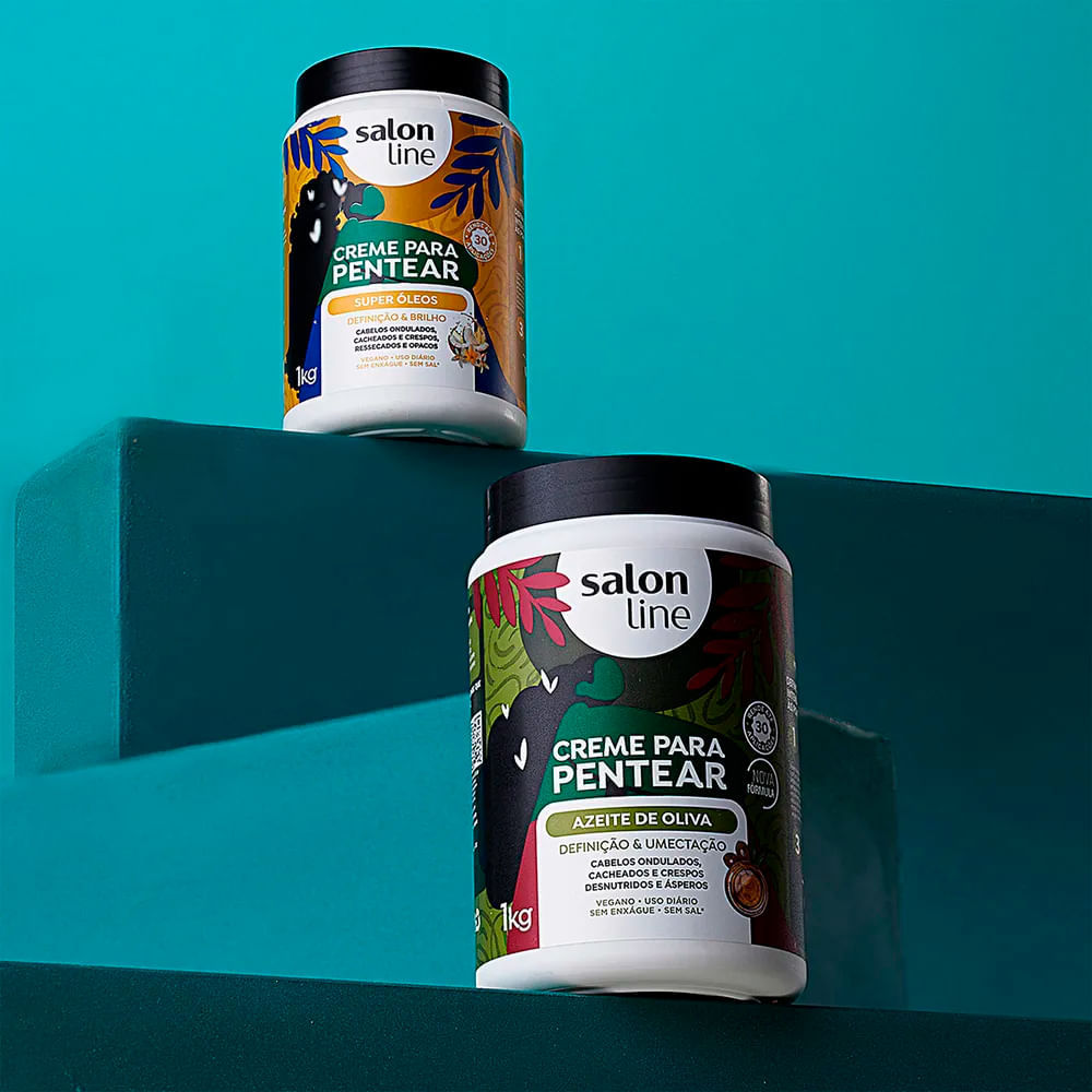 Kit Creme Para Pentear Salon Line Azeite De Oliva 1kg - 2 Unidades · foto 2