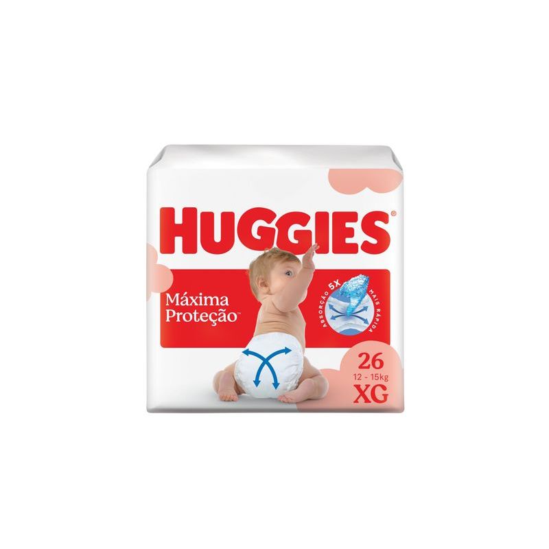 Fralda Infantil Huggies Máxima Proteção XG 26 Unidades Fralda Huggies Máxima Proteção Mega XG 26 Unidades