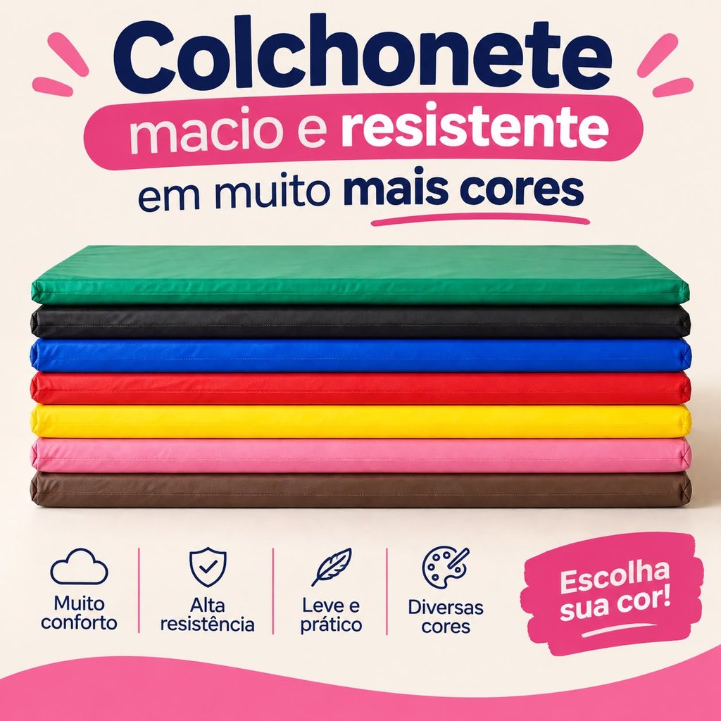 COLCHONETE DE ACADEMIA IMPERMEÁVEL 90X40X3 - YOGA , GINASTICA EXERCICIOS