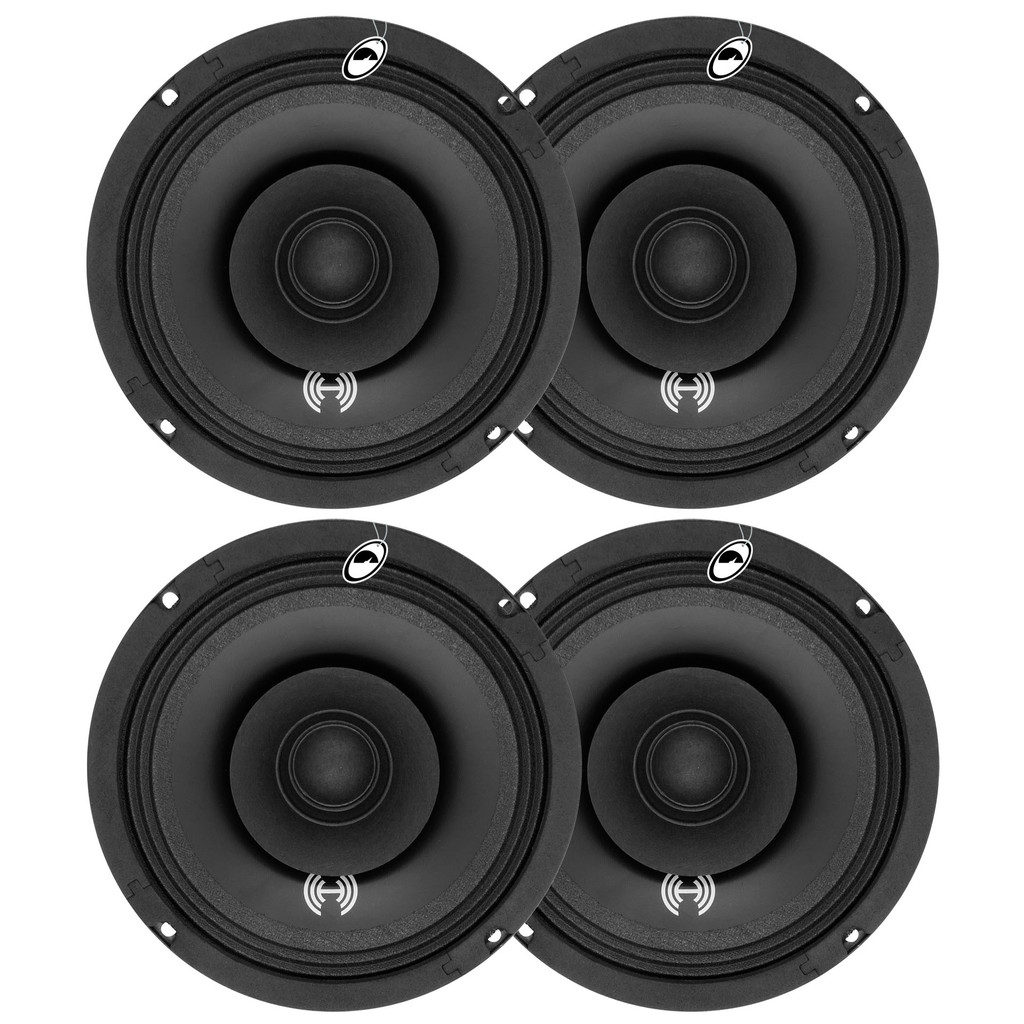2 Pares Alto Falante Midbass Hurricane Pro MB6 Slim 6" 440W RMS 4 Ohms