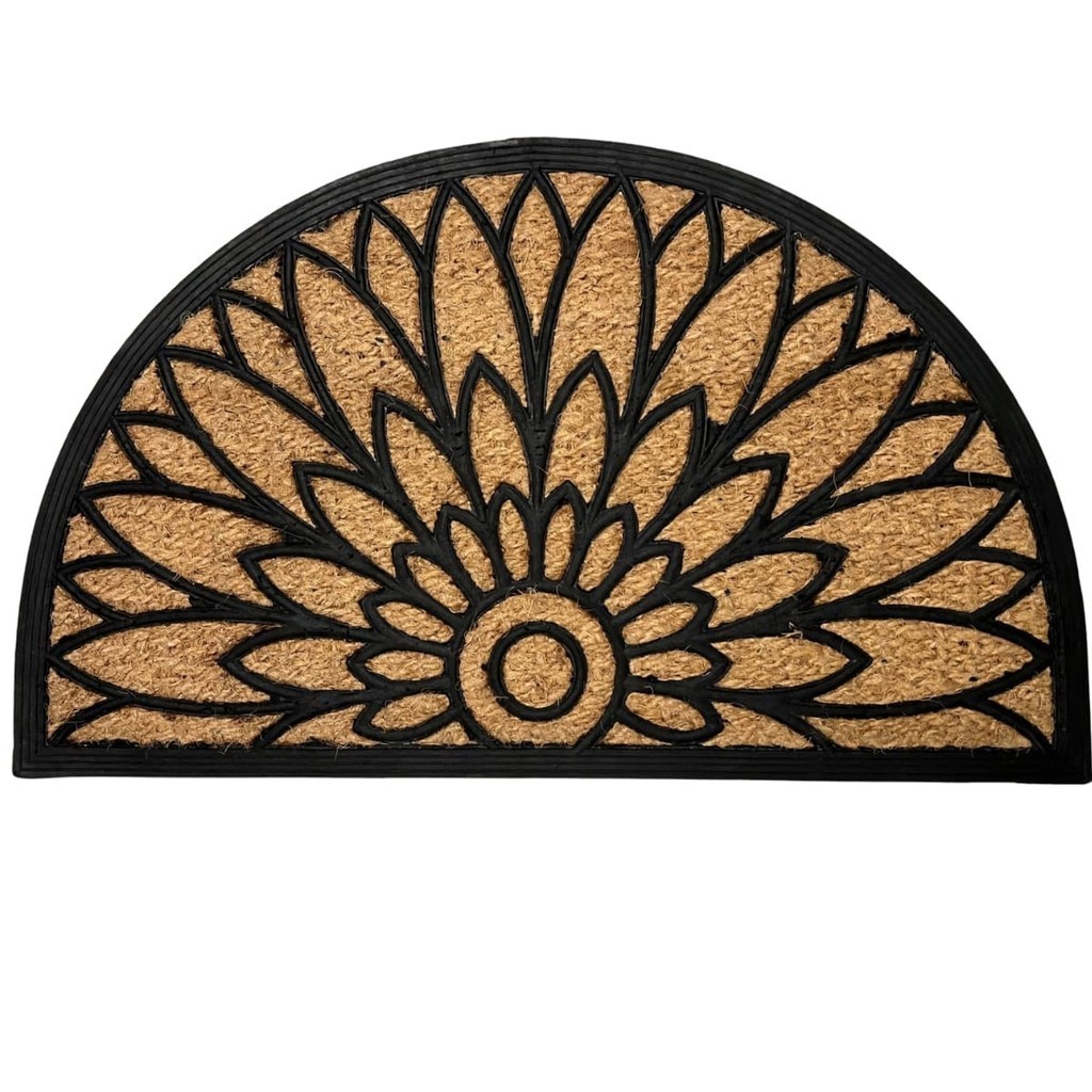 Tapete Porta Entrada Casa Capacho Fibra de Coco Flor de Lotus 45x75cm Kapazi em Oferta na Shopee