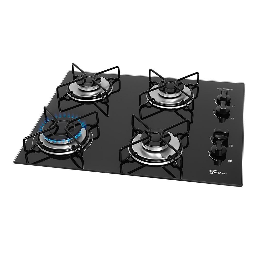 Cooktop Fischer Fit Line 4 Bocas Preto Bivolt Eficiente e Compacto para sua Cozinha em Oferta na Shopee