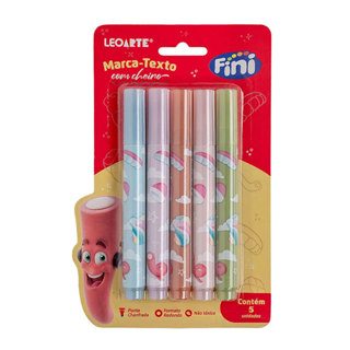 Pincel marca texto com aroma Fini 5 cores Leonora em Oferta na Shopee