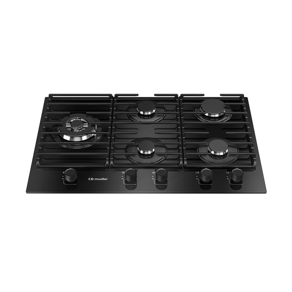 Cooktop Mueller 5 Bocas a Gás com Mesa de Vidro Tripla Chama Preto MCG5BM Bivolt em Oferta na Shopee