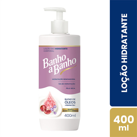 Loção Deo Hidratante Corporal Banho A Banho Romã & Ácido Hialurônico Com 400ml