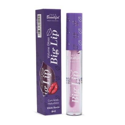 GLOSS BIG LIP LILAC C/ ACIDO HIALURÔNICO - FACE BEAUTIFUL