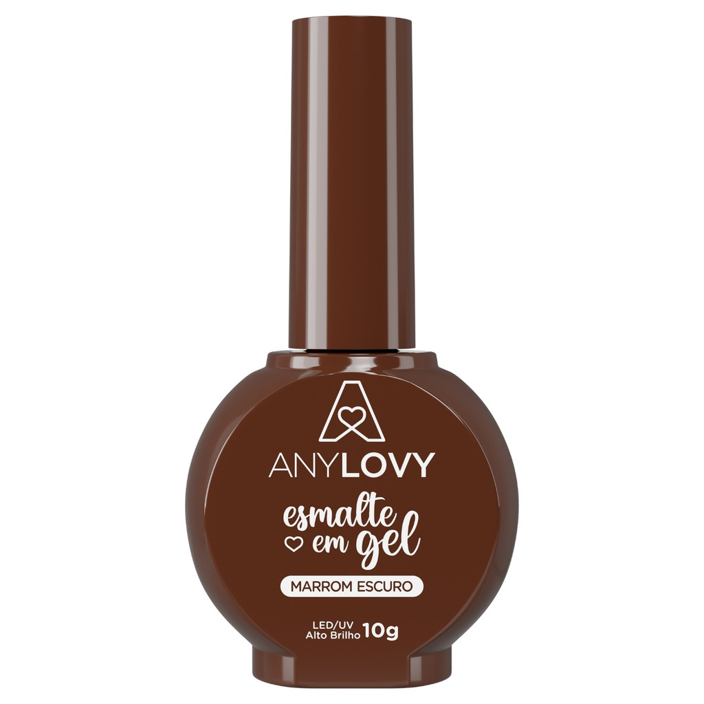 ESMALTE GEL MARROM ESCURO ANYLOVY 10G