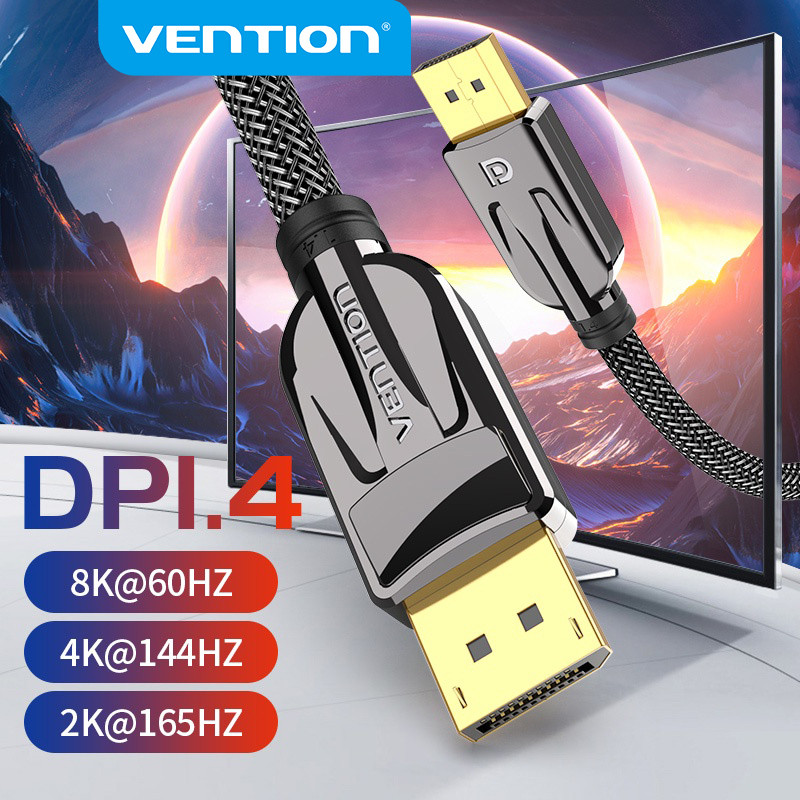 Vention DP 1.4 Cabo 8K Ultra HD Resolução 1080P 240Hz Gaming Macho Para DisplayPort em Oferta na Shopee