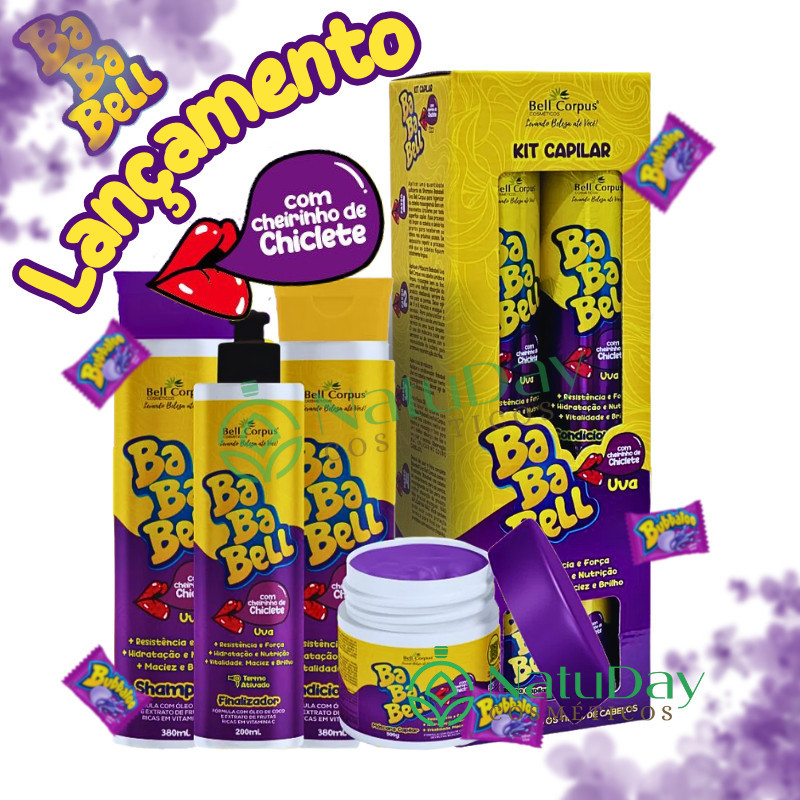 Kit Capilar BabaBell Cheiro de Babaloo UVA Com 4 Itens - Lançamento Bell Corpus