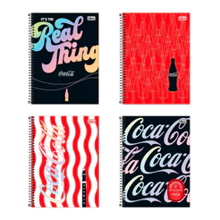 Caderno espiral capa dura universitário 1x1 80 folhas Coca-Cola Tilibra