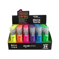 Caneta Marca Texto Neon Fever Display com 24 Unidades Jocar Office Leonora - 96140