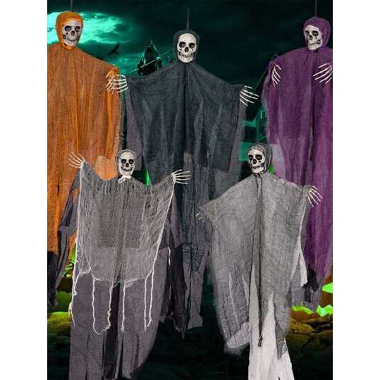 Caveira Fantasma com Mãos para Decoração de Halloween - Cores Sortidas