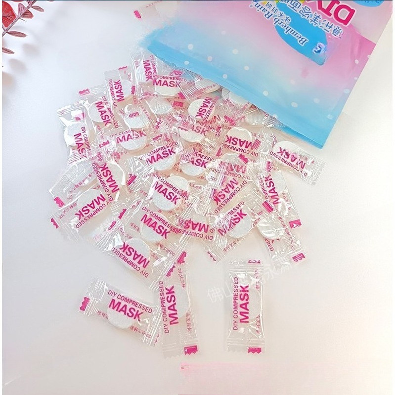 Máscara De Compressão Descartável Pacote Molhado Seda Tecido Dedicada Papel De Pano Flutuante