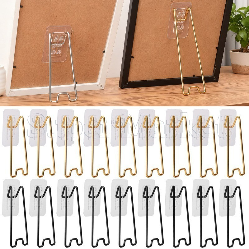 Suporte De Metal Para Moldura De Foto Com Almofada Autoadesiva-Rack De Fixação Traseira Quadro De Mensagens-Cavalete De