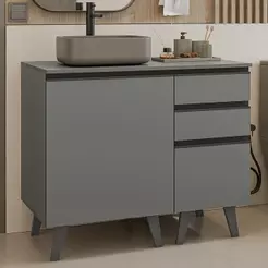 Gabinete para Banheiro 100cm 1 Porta 3 Gavetas Nice Madesa 04