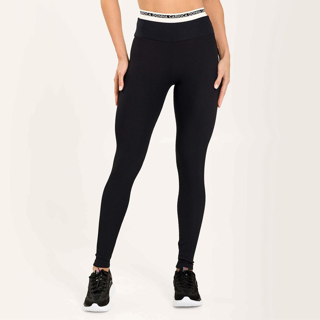 Legging Supple Preto Canelado em Oferta na Shopee