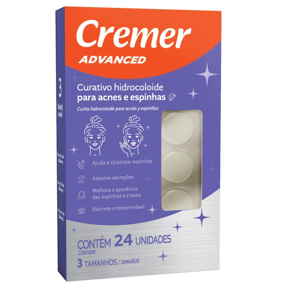 Curativo Hidrocoloide Seca Espinhas E Acne Cremer Advanced 1 caixa 