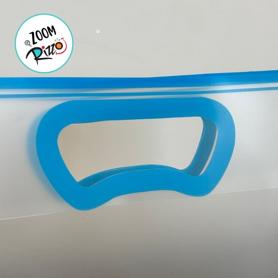 Sacola Transparente Fosca Horizontal PVC Alça Plana Azul Claro - 22x30x9cm - 1 unidade - Cromus - Rizzo
