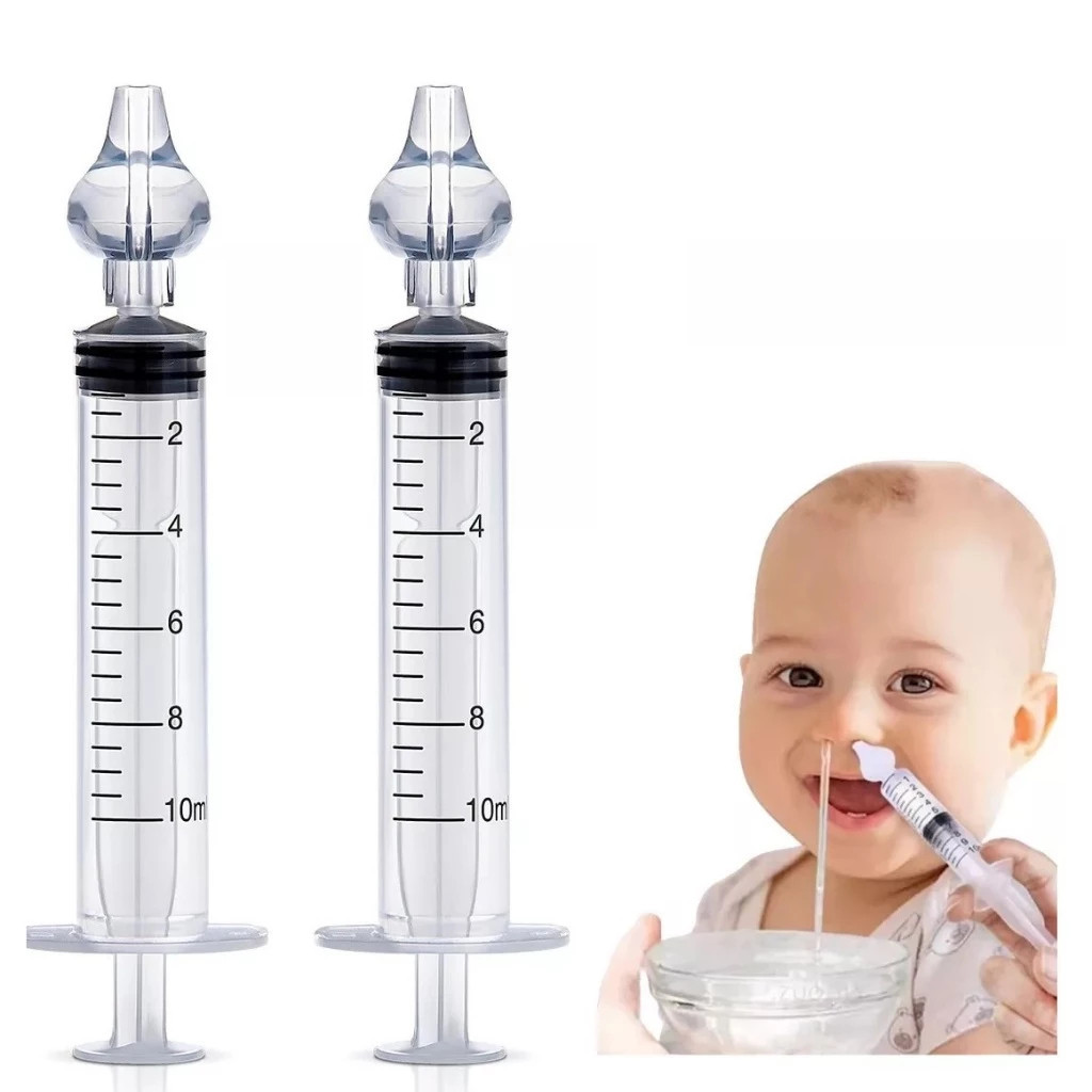 Kit 2 Lavador Nasal Bobora Seringa Com Bico De Silicone